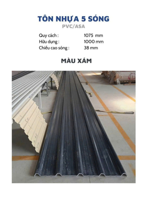 Tole Nhựa PVC/ASA ( Xám )